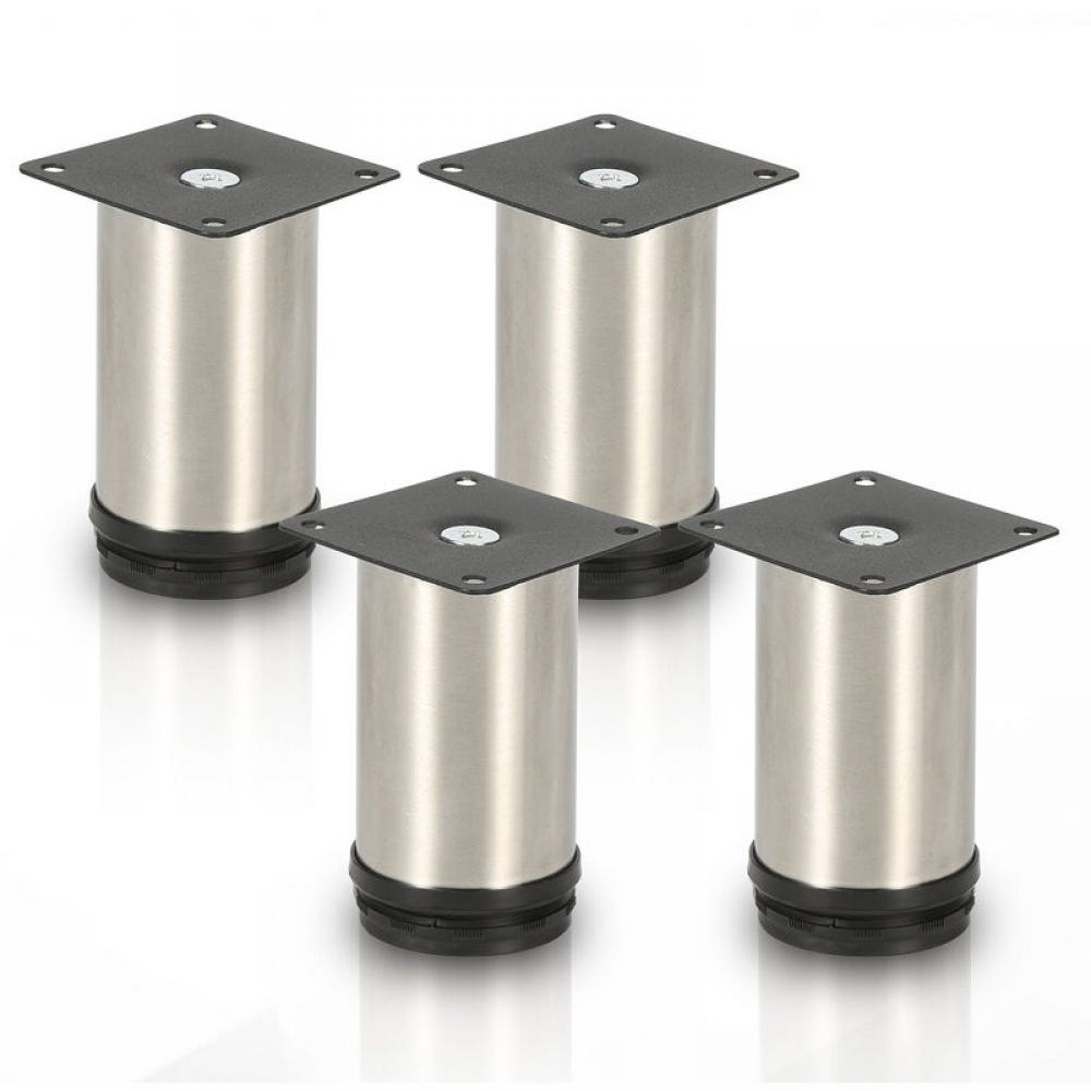 Möbelfüße – Höhenverstellbar – Edelstahl – 4er-set – 10 Cm – Silber