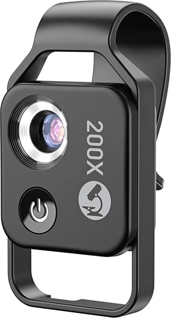 Professionelles 200-fach Vergrößerndes Handy-mikroskopobjektiv Mit Universalclip Und Cpl-filter Zur Beobachtung Von Pflanzen, Insekten Und Haaren.