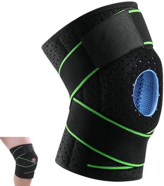 Kniebandage Mit Elastischen Federn Für Sport Und Tägliches Training, Grün, Einheitsgröße