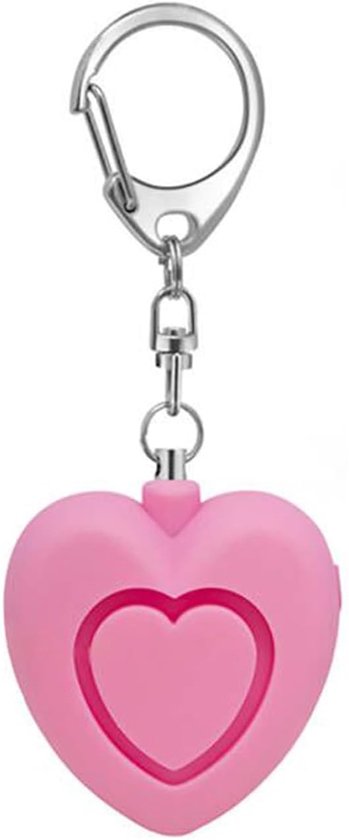 Personenalarm – Sicherheits-schlüsselanhänger – Notfallalarm – Herzförmiges Design – 125 Db Lautstärke – Rosa