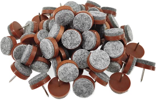 40 Stück Braune, Runde Filzgleiter Für Möbelfüße, 2,4 X 2,4 X 2,2 Cm, Rutschfest