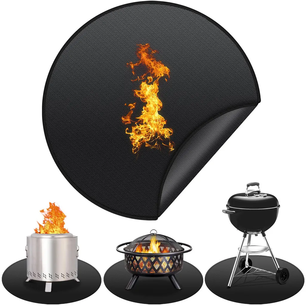 Runde, Feuerfeste Matte, 36 Zoll (91 Cm) Durchmesser – Wasserdichte Und Feuerfeste Grillmatte, Geeignet Für Gärten, Terrassen Und Lagerfeuerplätze.