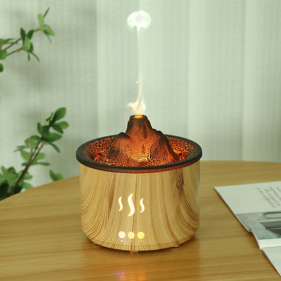 Aromatherapie-diffusor (260 Ml), Holz, Ultraschall, Mit Led-licht Und Fernbedienung