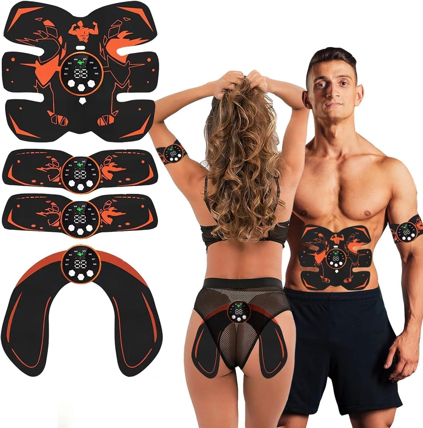 Ems-bauchtrainer, Für Die Bauchmuskulatur, Ems-trainingsgerät Mit 10 Modi Und 39 Intensitätsstufen, Elektrischer Bauchtrainer Mit Lcd-display