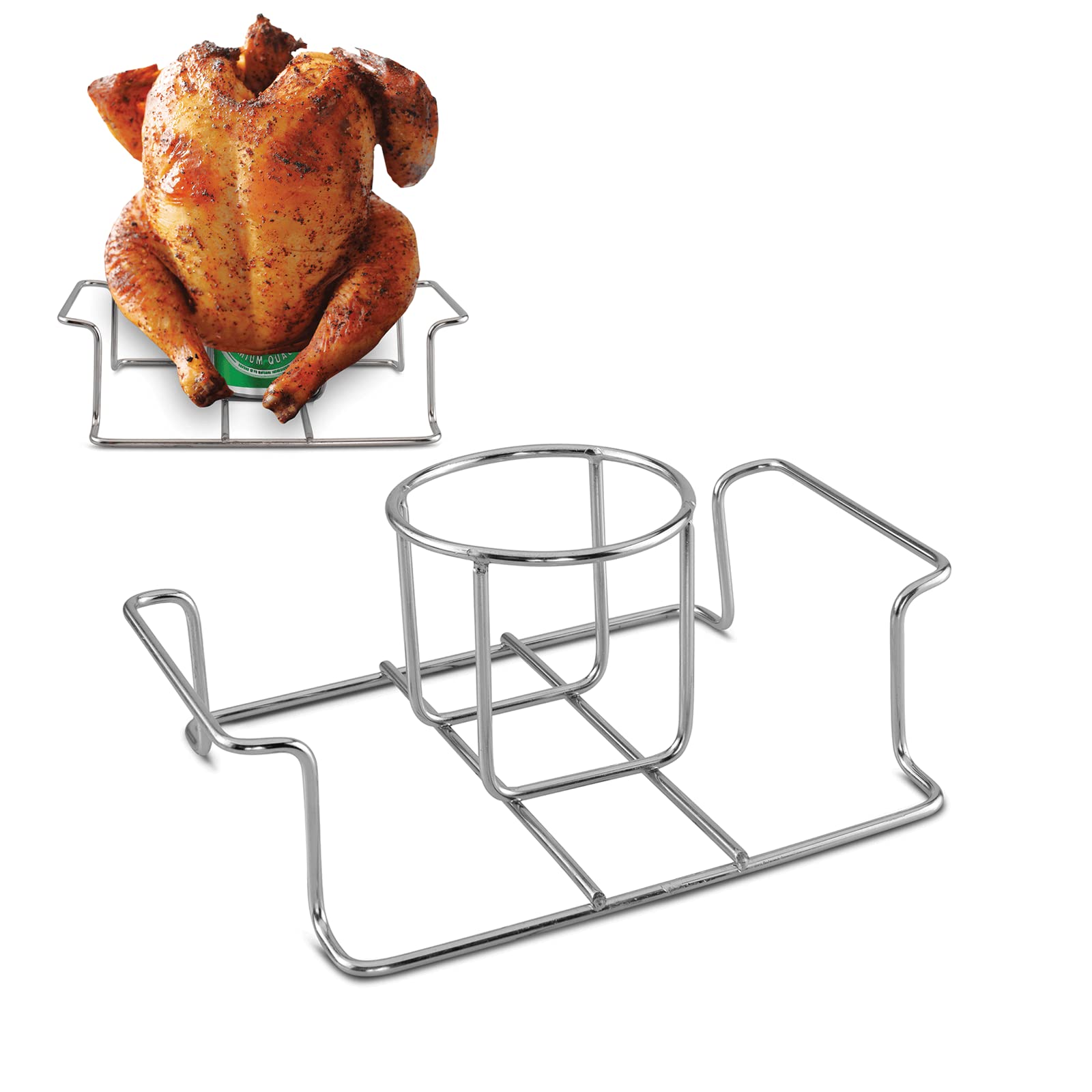 Bierdosen-hähnchenhalter, Geeignet Zum Grillen Und Räuchern, Hochwertiger Edelstahl, Bierdosen-hähnchenhalter Mit Griff
