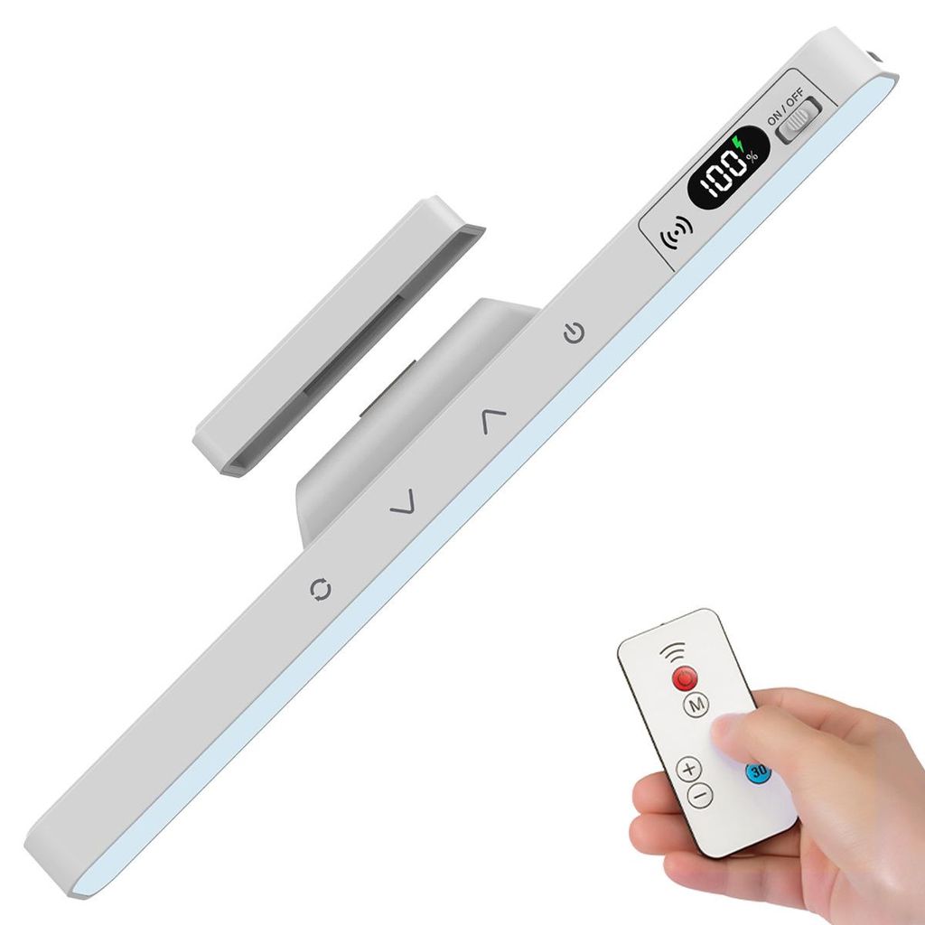 Led-schreibtischlampe, Per Fernbedienung Dimmbar, 5 Farbtemperaturen, Leselicht, Magnetisches Design, Batterie-/usb-betrieben, Augenschonende Schreibtischlampe.