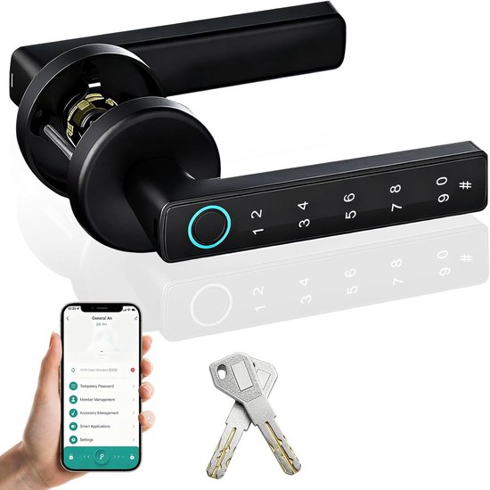 Intelligente Türschlösser Fingerabdruck-türschlösser Digitale Türgriffschlösser Sprachnachrichten Entsperren Per App Zwei Schlüssel Schlafzimmer Büro Hotel