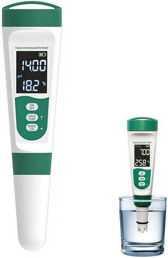 5-in-1 Digitaler Wassertester – 0–9990 Ppm Wassertester Für Trinkwasser, Aquarien Und Schwimmbäder