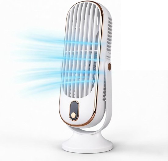 Tischventilator, Weiß, 5 Windgeschwindigkeitsstufen, Ultraleise (22 Db), Usb-betrieben, Abnehmbare Flügel, Tragbar, Geeignet Für Büros, Schlafzimmer Und Den Außenbereich