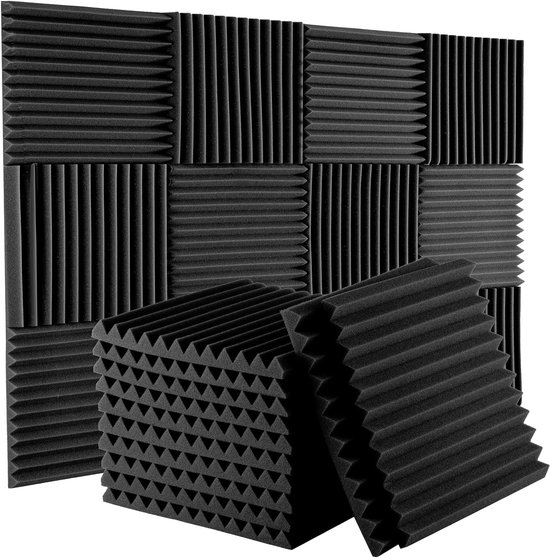 12 Selbstklebende Akustikwandpaneele 30 X 30 X 2,5 Cm Zur Schalldämmung Und Raumgestaltung Für Tonstudios
