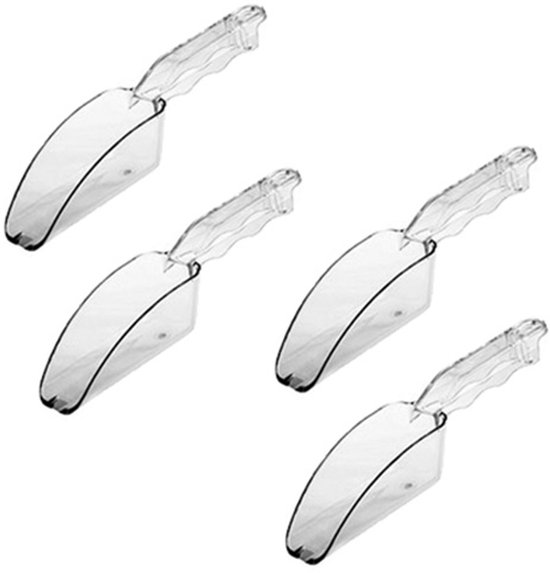 4-teiliges Multifunktionales Eis- Und Getreideschaufelset Mit Langem Griff, Für Küche, Reis, Eis, Mehl, Trockenfrüchte – Transparent