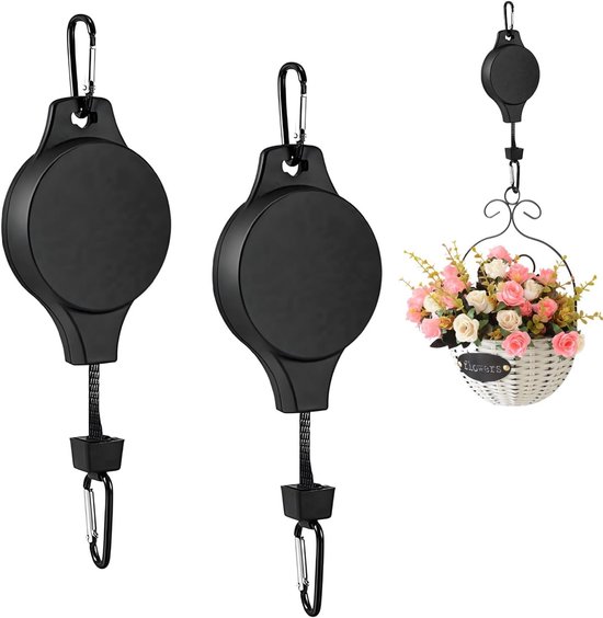 Pflanzenampeln, Ausziehbare Haken, Blumenkorbhaken, Hochwertiger Blumenkorb, Haken Für Gartenkörbe Und Vogelhäuser, Blumenampel (schwarz)