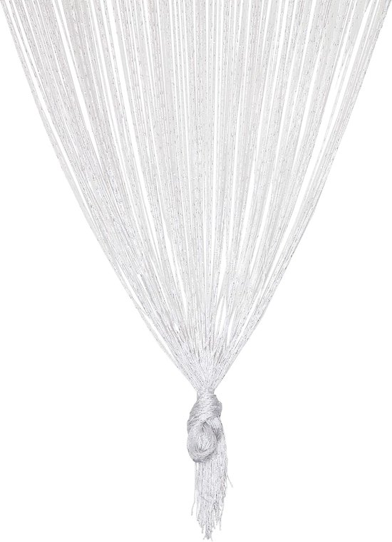 1x2m Weißer, Perlenbesetzter, Dekorativer Fliegenschutzvorhang