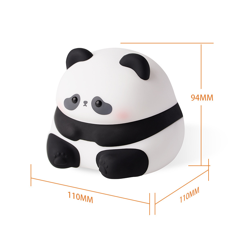 Panda-blumen-touch-lampe, Silikon, Wiederaufladbares Schlaflicht, Drei Helligkeitsstufen