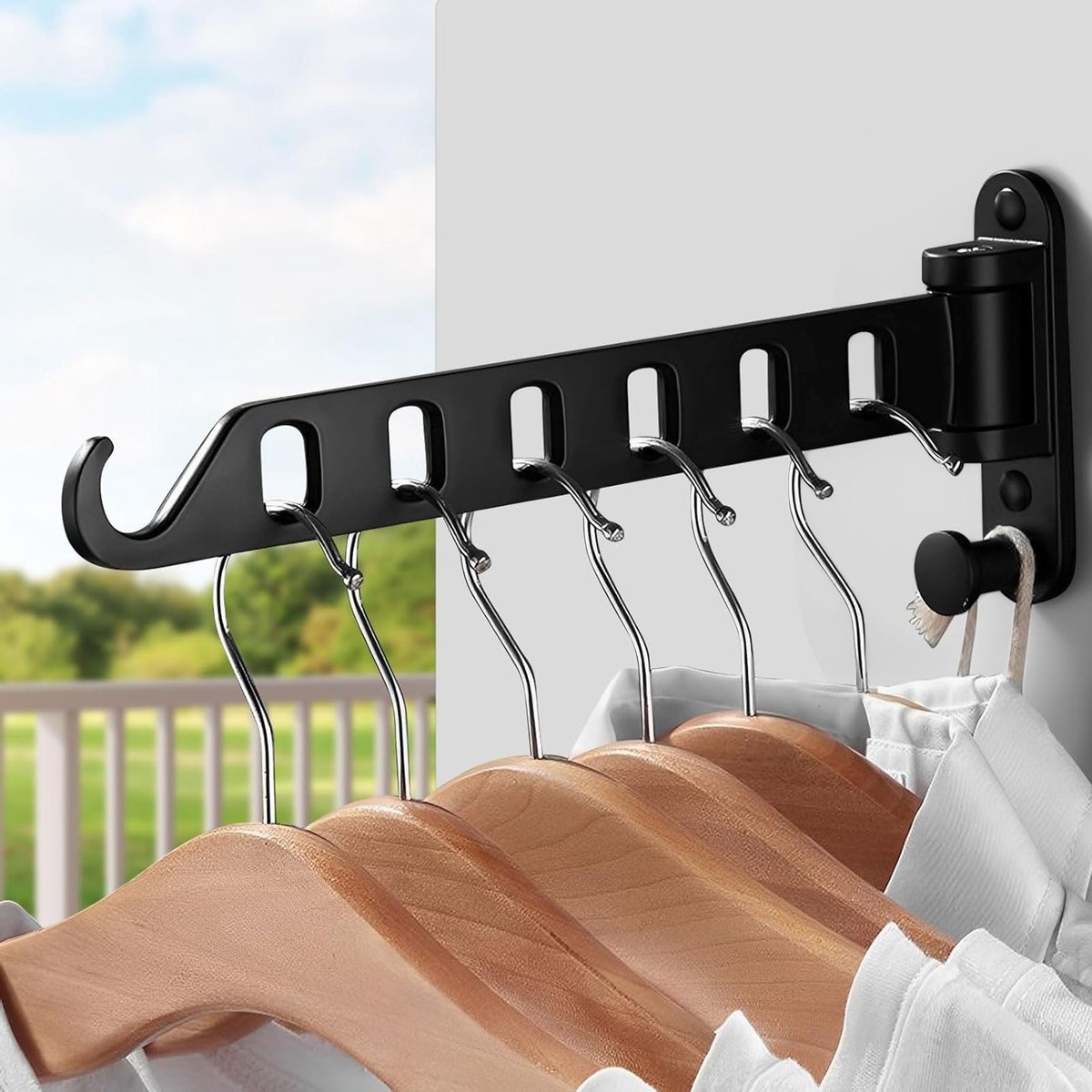 Zusammenklappbare Und Um 180° Drehbare Kleiderhaken Zur Wandmontage, Multifunktional Und Platzsparend Für Balkon, Badezimmer Und Schlafzimmer