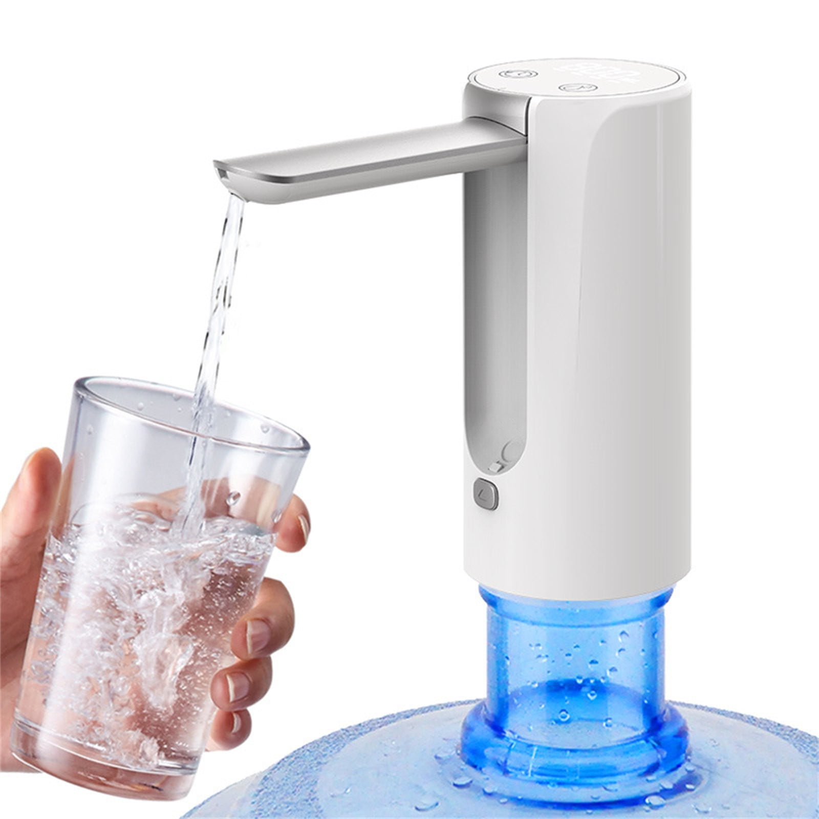 Automatischer, Faltbarer Wasserpumpenspender In Flaschenform, Tragbarer, Batteriebetriebener Wasserspender Für Den Haushalt Mit Hoher Kapazität, Einstellbarer Durchflussrate, Weiß.