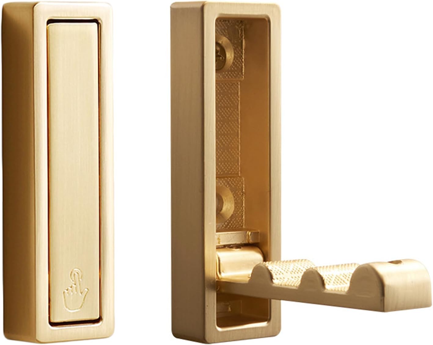 Zwei Faltbare Und Einziehbare Wandhaken, Geeignet Für Schlafzimmer, Badezimmer, Eingangsbereiche Und Kleiderschränke. Klapphaken Mit Befestigungsmaterial (goldfarben).