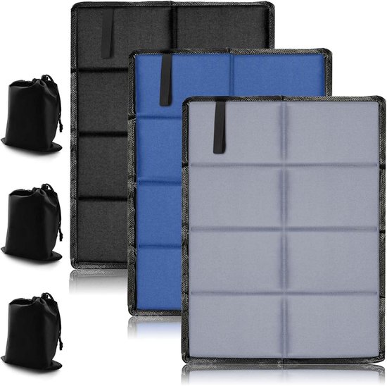Tragbares Outdoor-sitzkissen-set – 3 Faltbare Kissen – Isoliert – Wasserdicht Und Wärmeisolierend Mit 4 Aufbewahrungstaschen – Für Picknicks, Camping Und Wandern