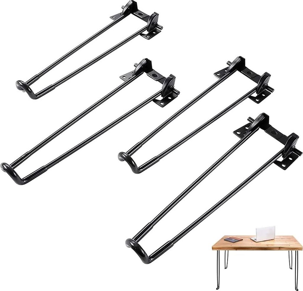 Klappbare Tischbeine, 4er-set, 42 Cm Hoch, Robuste Haarnadelform, Platzsparend, Einfach Zu Montieren, Geeignet Für Couchtische.