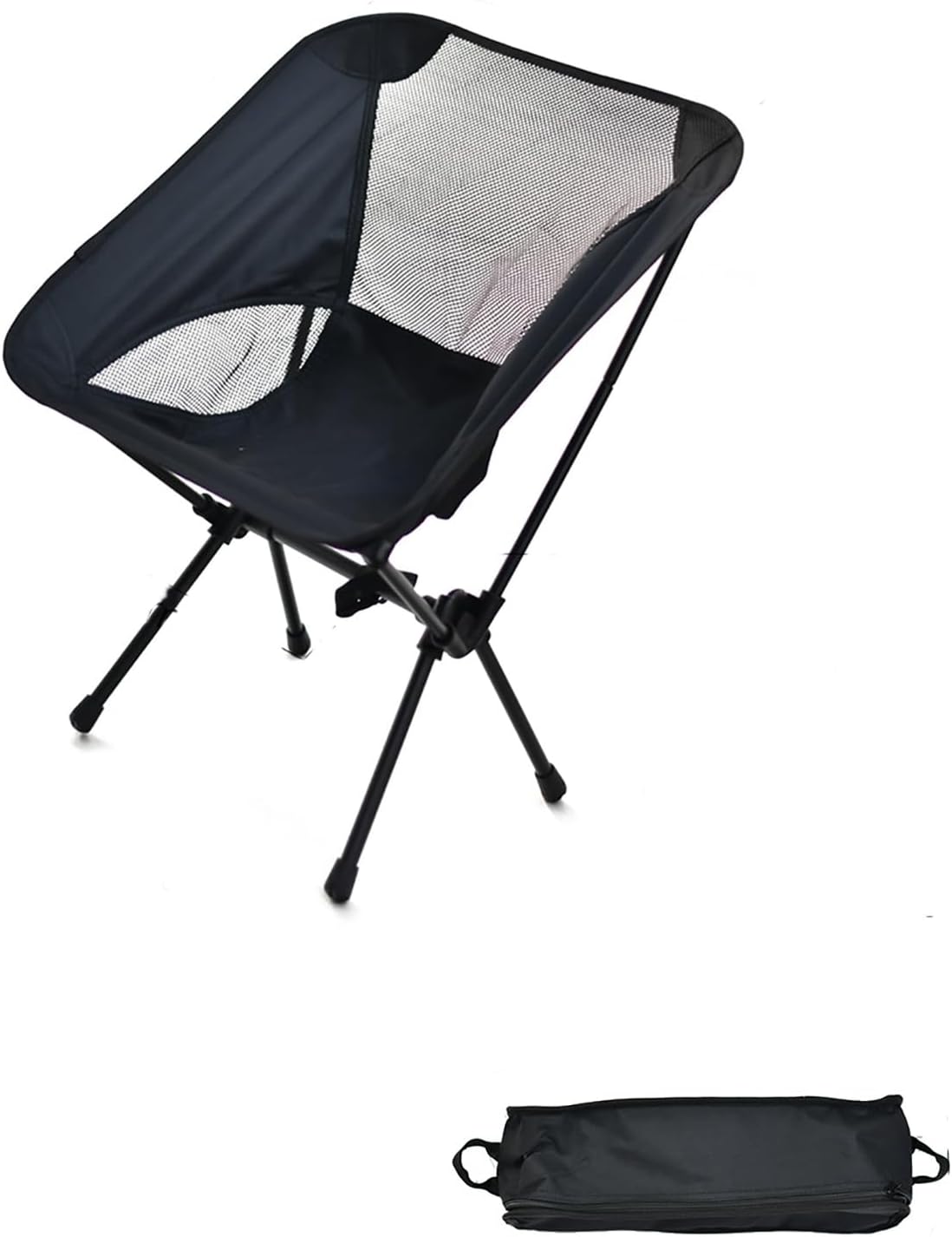 Atmungsaktiver, Faltbarer Outdoor-camping- Und Grillstuhl (schwarz)