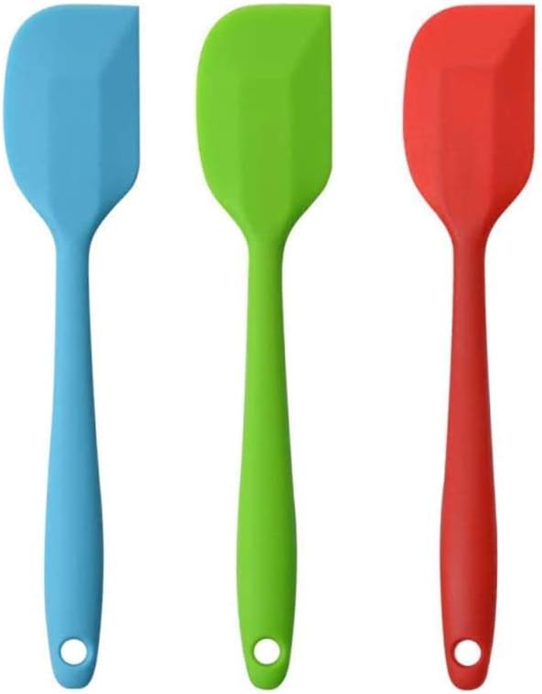 Dieses Set Enthält 3 Kleine Silikonspatel. Sie Sind Hitzebeständig, Antihaftbeschichtet Und Leicht Zu Reinigen Und Eignen Sich Zum Kochen, Backen Und Mischen.