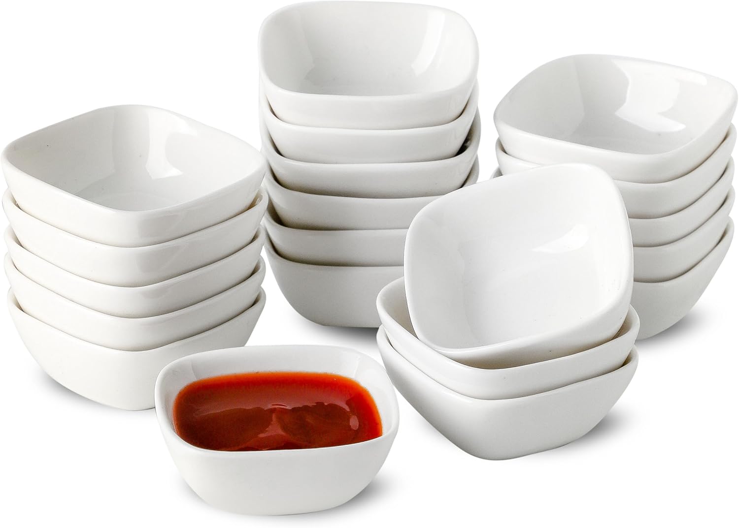 20 Porzellan-saucenschälchen (7,3 X 3 Cm), 60 Ml Für Tapas, Dips, Sushi, Marmelade – Mini-servierschälchen Zum Zubereiten Von Speisen