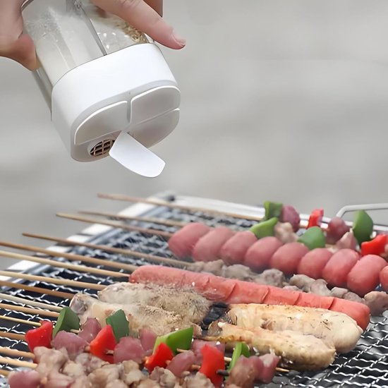 2er-pack Tragbare 4-in-1-gewürzstreuer Mit Fächern Für Camping & Küche