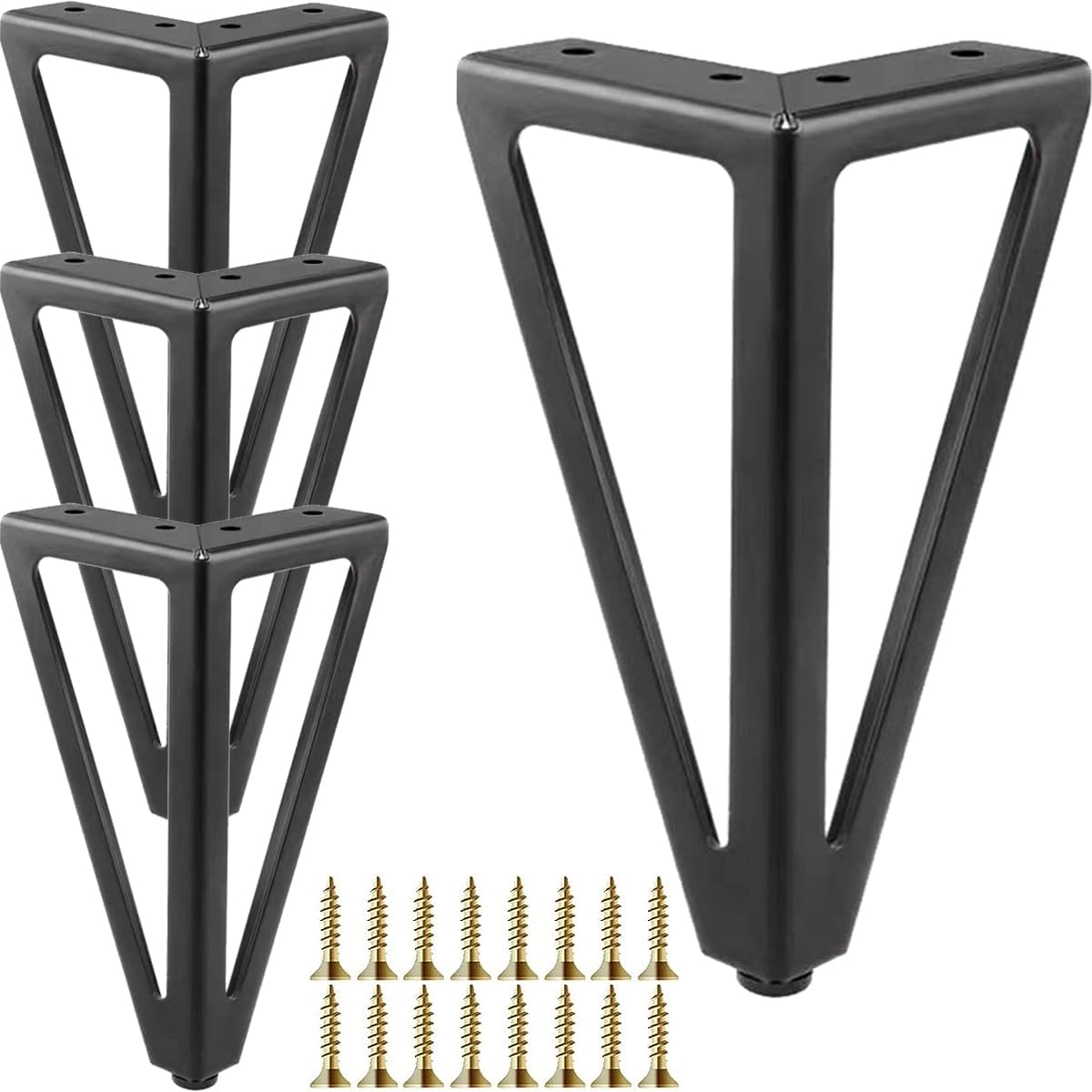 6-zoll-möbelbeine Aus Schwarzem Metall, 4-teiliges Set, Goldene Sofa-, Schrank- Und Tischbeine, Ersatzbeine Für Schminktische