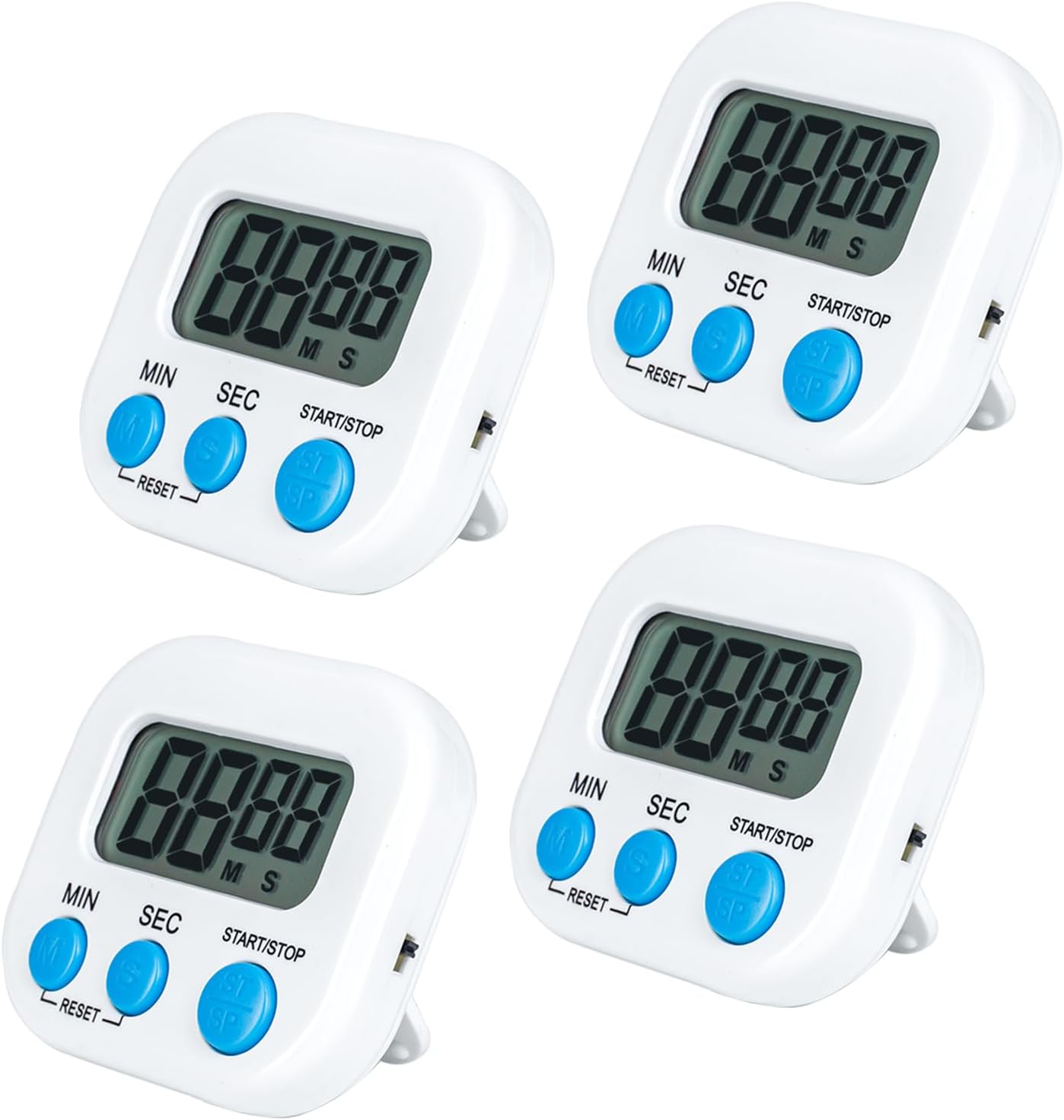 4er-pack Küchentimer Mit Großen Ziffern Und Lauten Alarmen – Geeignet Zum Kochen Und Für Kinderkurse