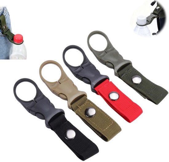 4 Stück, Flaschenclip-halterung, Flaschenhalter Für Den Bauchbereich, Schwarz, Olivgrün, Khaki, Rot, Trinkholster, Flaschenhalter Für Die Hüfte, Universal-flaschenhalter, Wasser