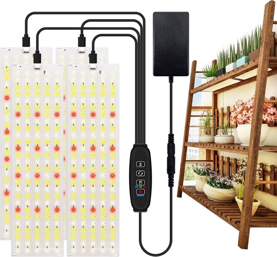 4er-pack Vollspektrum-led-pflanzenlampen Mit 3/9/12-stunden-timer Und 10 Dimmstufen