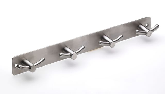 Hettich - Hakenleiste 4 Haken 35 x 370 x 35 mm Edelstahl Hakenleisten