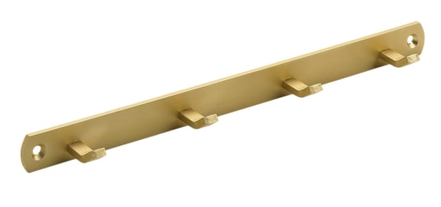 Hettich - Garderobenleiste 4 Haken 27,0 x 2,0 x 3,0 cm gold Hakenleisten