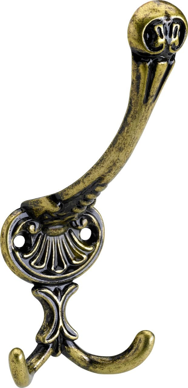 Hettich - Hut- & Mantelhaken 14,5 x 5,8 x 7 cm brüniert gold - 1 Stück Haken