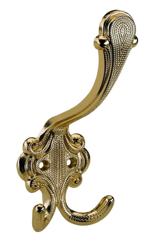 Hettich - Hut- & Mantelhaken 14,5 x 5,8 x 7 cm vermessingt - 1 Stück Haken