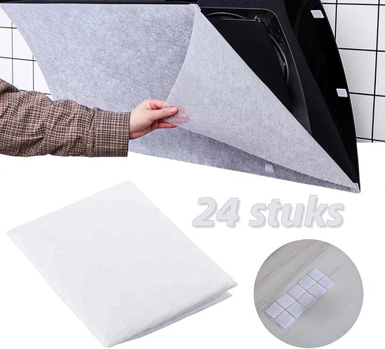 24-teiliger, Zuschneidbarer Universal-fettfilter Für Dunstabzugshauben (45 X 43 Cm) – Mit Klettverschluss