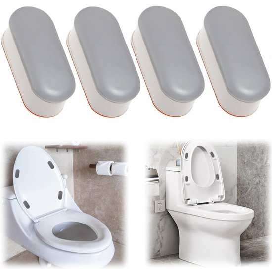 4er-pack Graue, Selbstklebende Wc-sitz-stoßdämpfer Und Höhenerhöhungen (4,5 X 1,6 Cm)