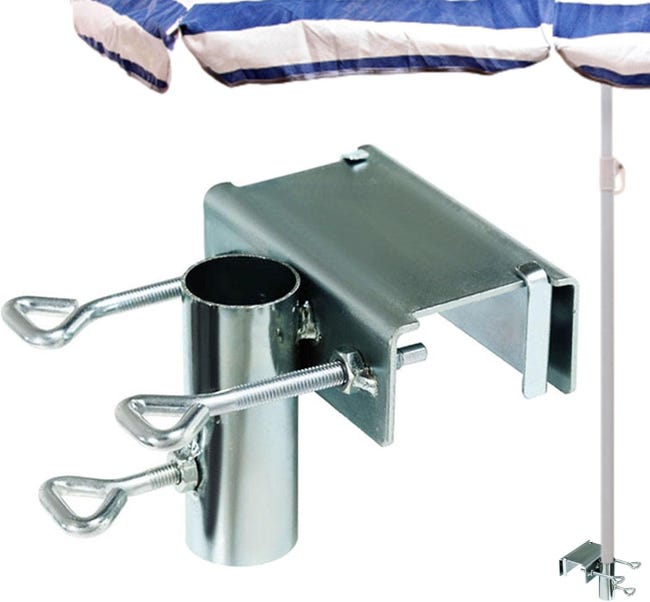 Sonnenschirm, Schmiedeeiserner Sonnenschirm Für Fahnenmasten, Leicht, Mit Befestigungsclips, Für Gärten Und Balkone.