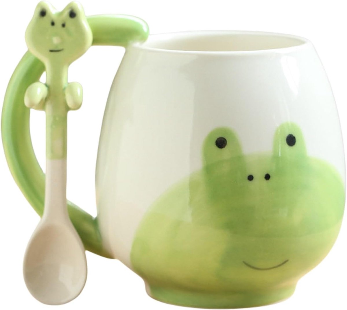 Lustige Froschtasse Mit Niedlichen Tieren, Große Teetasse Mit Löffel, Perfektes Geschenk Für Familie Und Kinder, 450 Ml