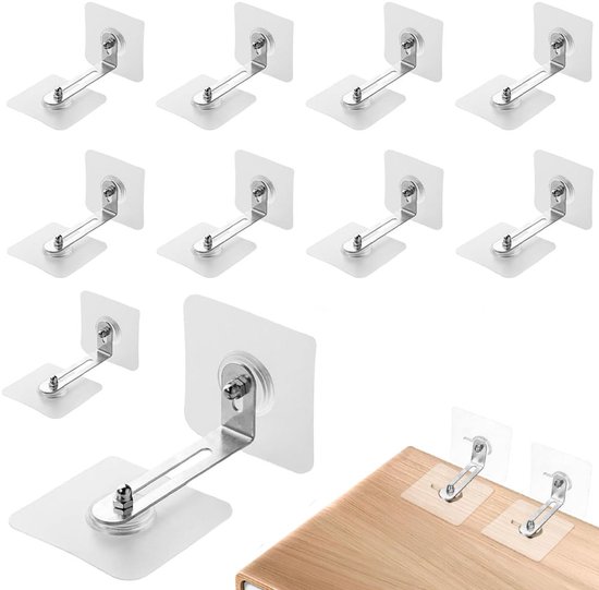 10 Paar Möbelanker, 7 X 7 Cm, Möbelwandanker, Kippsicherungsbänder, Selbstklebende Möbel- Und Wandanker, Selbstklebende Schrankanker