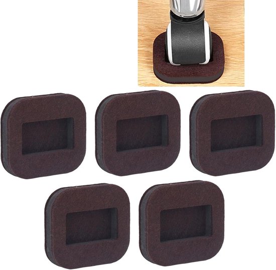 Möbelgleiter-set, 5er-set, Filzgleiter, Rutschfest, Für Möbelunterseiten, Schutz Von Hartholzböden, Rollen, Stühle, Braun, Strapazierfähig Und Robust