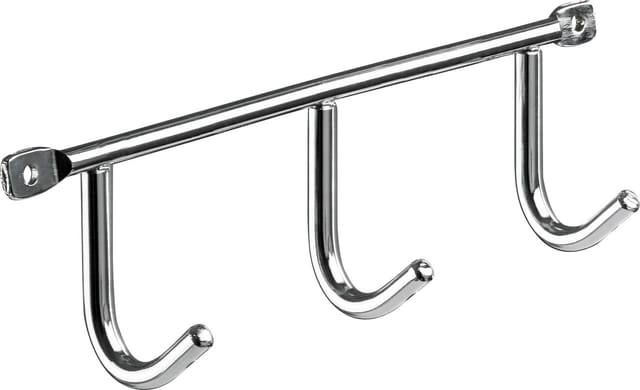 Hettich - Garderobenleiste 3 Haken 20,0 x 5,2 x 3,5 cm verchromt Hakenleisten