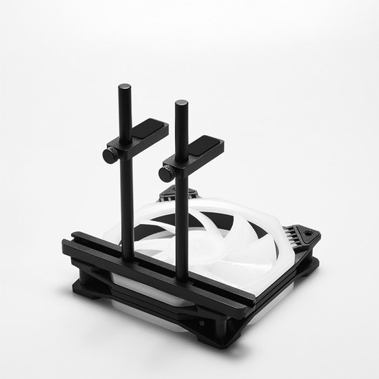 Gpu-halterung, Gpu-montagehalterung, Grafikkartenstütze, Zwei Stützstangen, Gleitschienenbaugruppe, Gpu-lüfterhalterung Gegen Durchhängen, Aluminium, 120 Mm (schwarz)