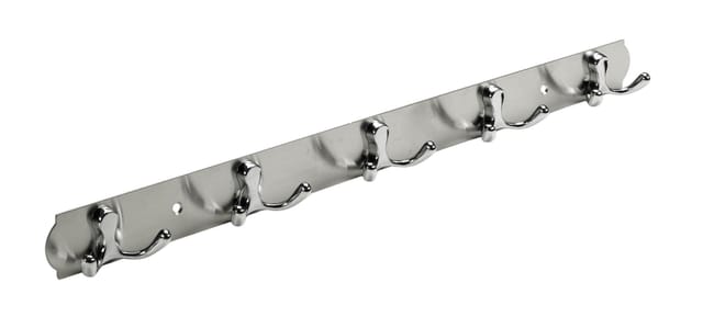 Hettich - Garderobenleiste 5 Haken 48,5 x 3,8 x 3,3 cm silber Hakenleiste