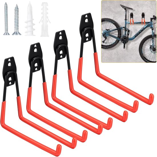 Werkzeughaken Für Die Garage – 4 Wandhaken Zur Übersichtlichen Aufbewahrung Von Garten- Und Garagenwerkzeugen. Ideal Zur Platzsparenden Aufbewahrung Großer Gegenstände.