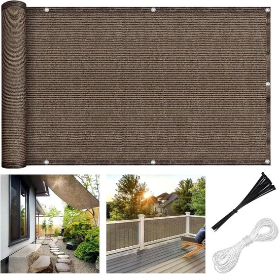 300 X 90 Cm Braunes Hdpe-sonnensegel/sonnenschutzgewebe - Mit Kabelbindern