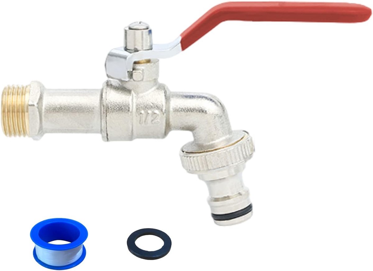Außenwasserhahn 1/2 Zoll – Edelstahl – Geeignet Für Haus Und Garten – Rot