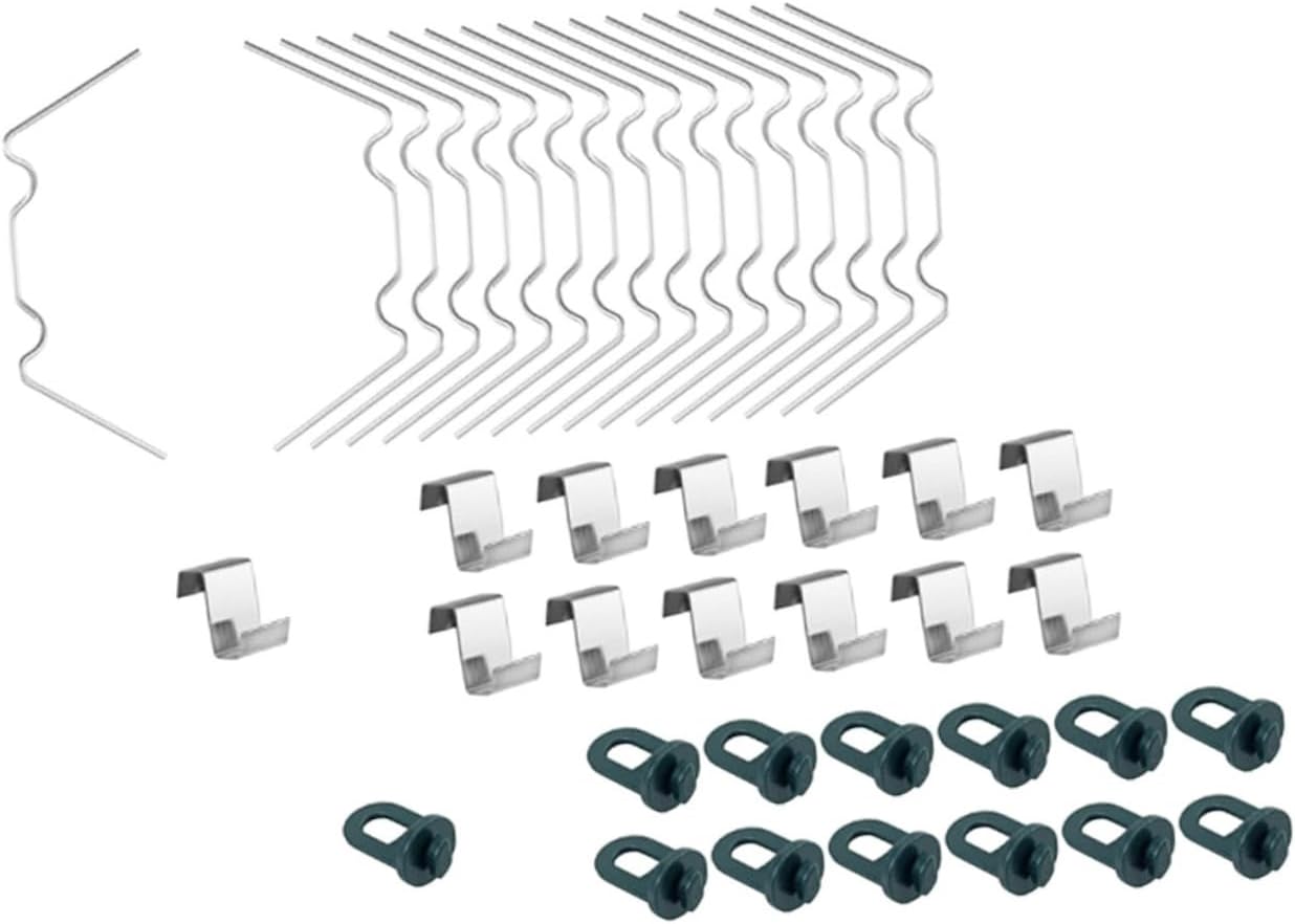 Vorhangclips Und Zubehör Für Gewächshäuser - (50 Nägel + 50 Z-förmige Clips + 50 Befestigungsringe)