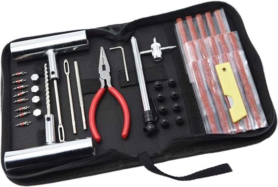 46-teiliges Reifenreparatur-/flickwerkzeugset – Mit Aufbewahrungstasche