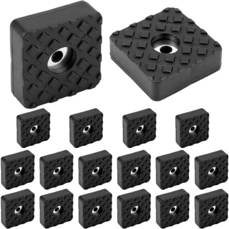 18er-packung Quadratische, Verschraubbare Gummifüße, 30 X 30 X 10 Mm, Mit Schrauben, Geeignet Für Möbel Und Fußböden, Rutschfeste Gummifüße – Schwarz.